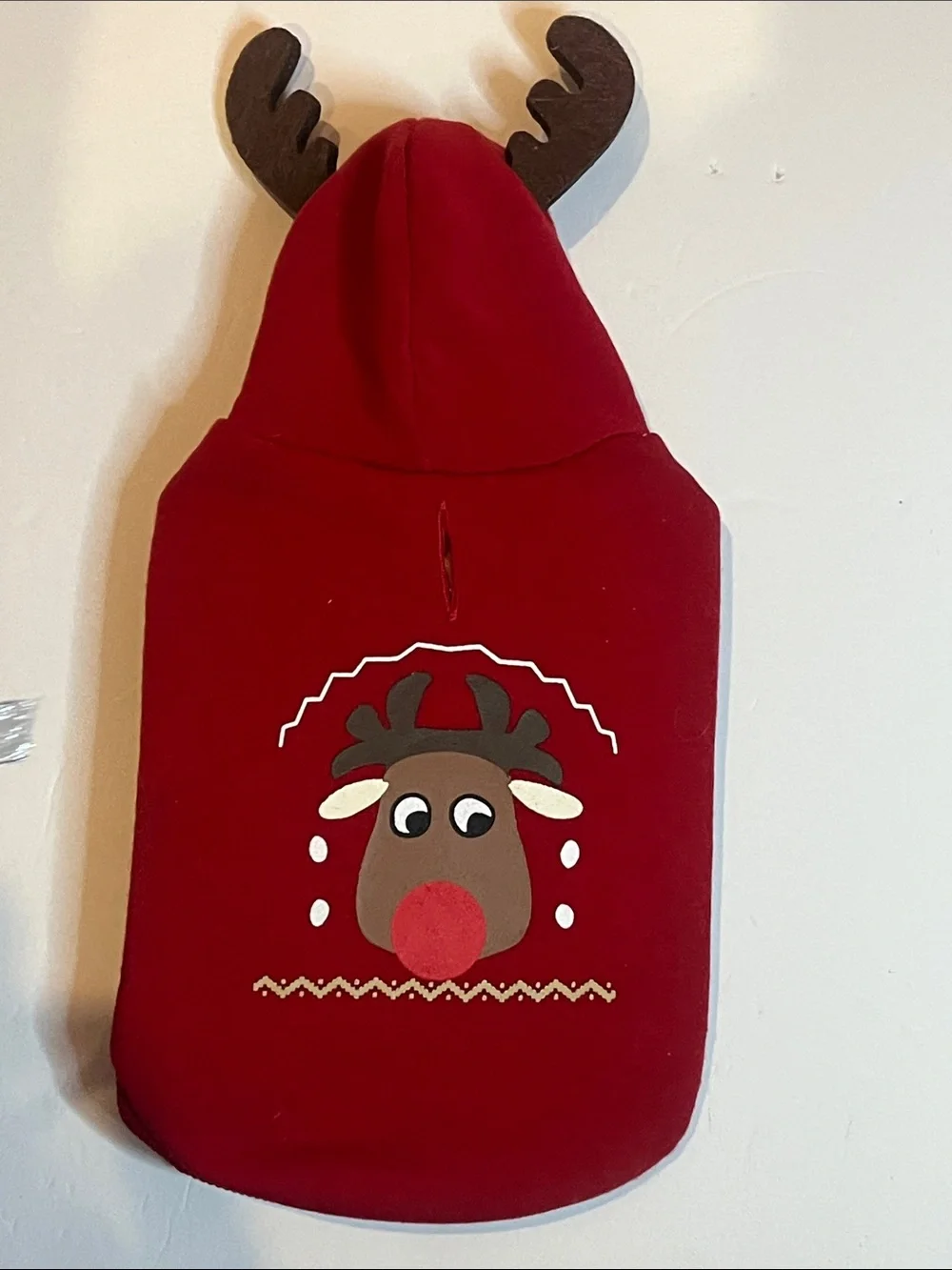 Red Reindeer Holiday Dog Hoodie - Cozy Seasonal Pet Sweatshirt